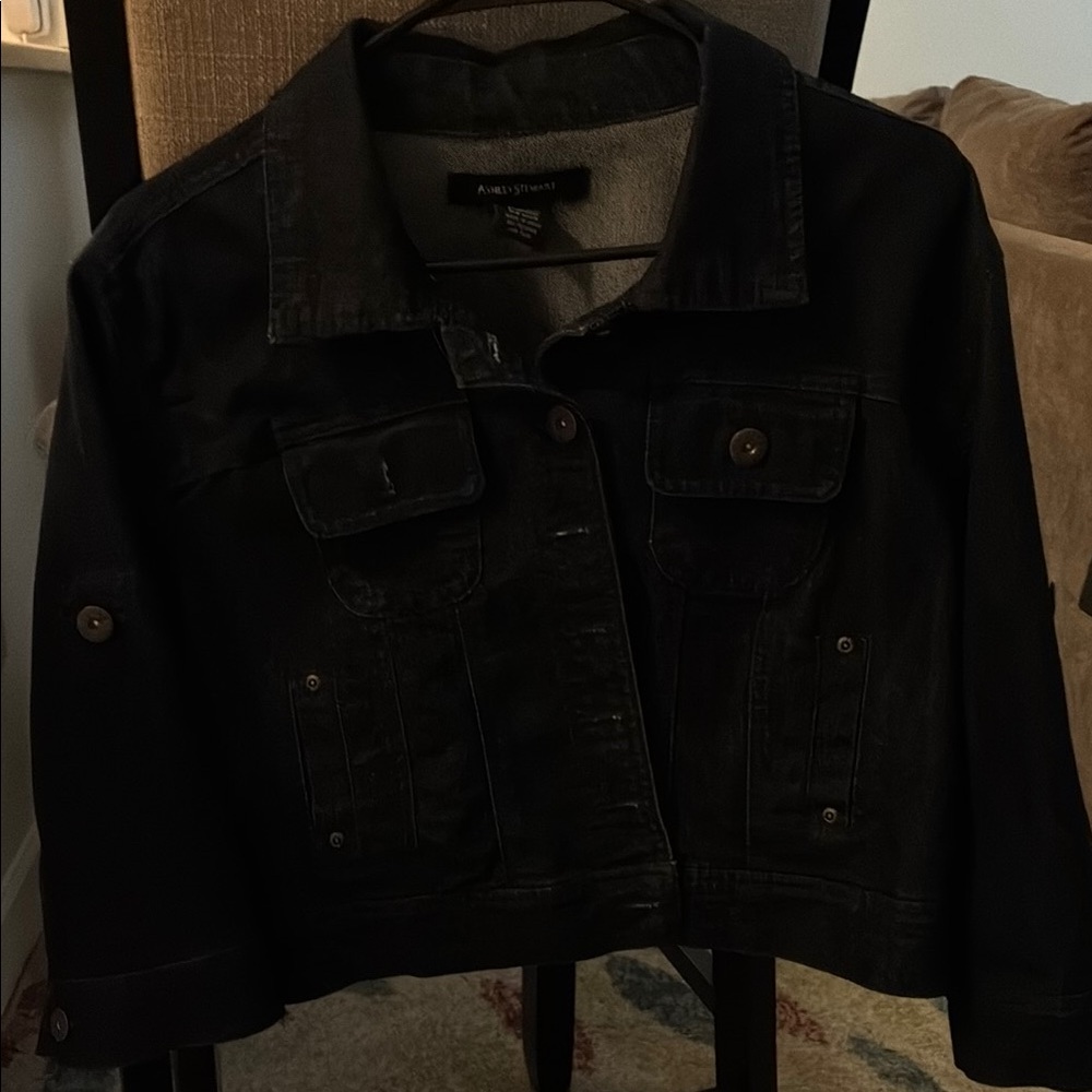 Ashley Stewart Black Denim Jacket
